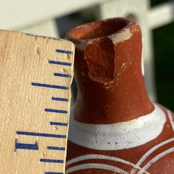 VINTAGE Lot Clay Pottery Native American Small Vase Pot Urn Terracotta Painted - Picture 4 of 12